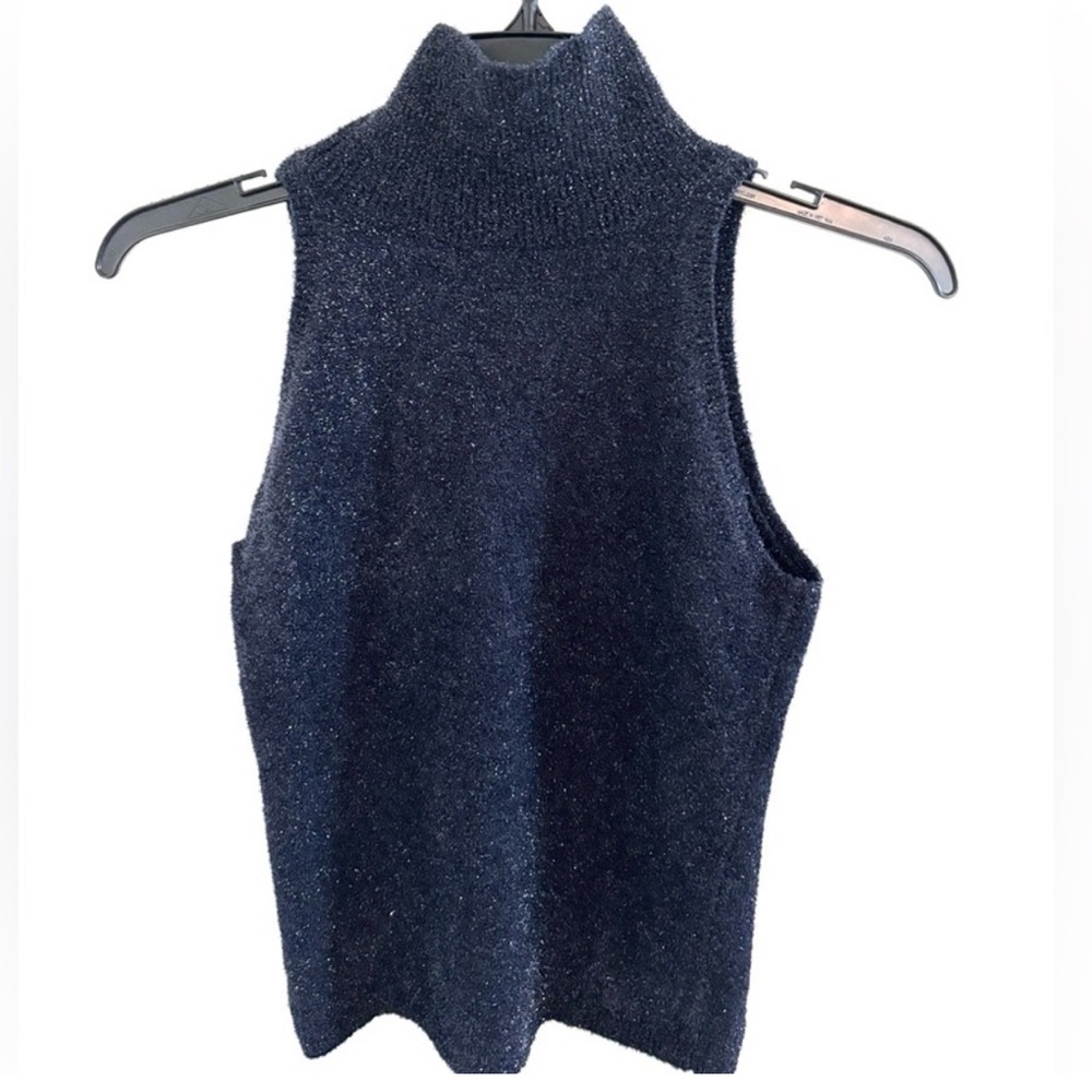 Kenneth Cole Size S Women’s Sparkly Elegant Blue Black Sleeveless Top
